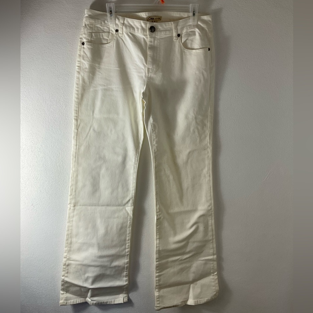 Cabi‎ #218 White Wide Leg Jeans Sz 10 Long